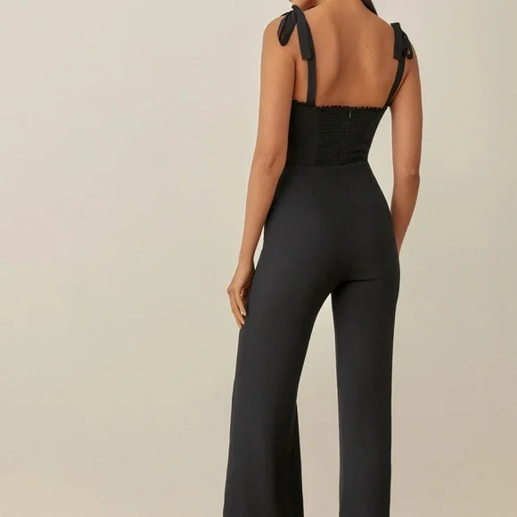 Reformation Alfred Jumpsuit in Black NWT Sz 10 - Picture 4 of 5